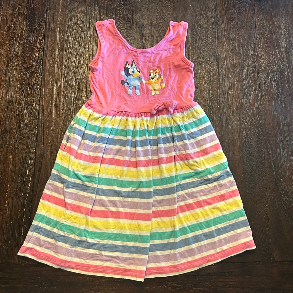 Little Sleepies Limited Edition Bamaboo Bluey Play Rainbow Stripe Dress
